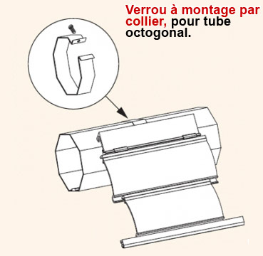 Attache rigide montage par collier de volet roulant