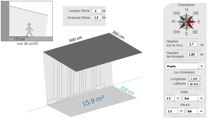 store pour protection solaire en terrasse