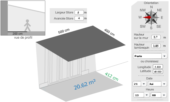 store banne pour avoir de l'ombre