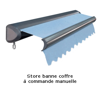 Store banne coffre intgral manuel avec treuil