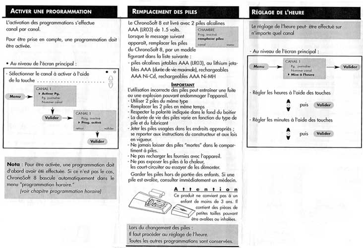 Programmation Franciaflex Chronosoft 8