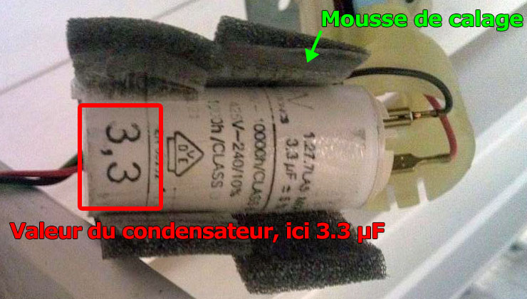 Condensateur pour moteur Somfy ou Simu