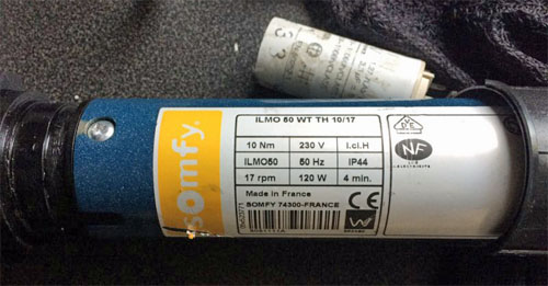 moteur ilmo somfy avec condensateur de 3.3 µF uF