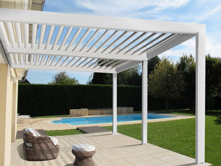 Pergola aluminium bioclimatique à lame orientable