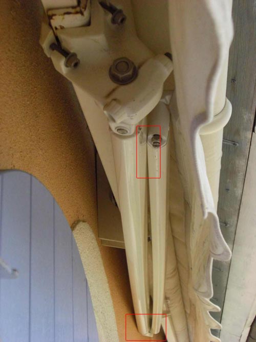 problème sur bras de store banne