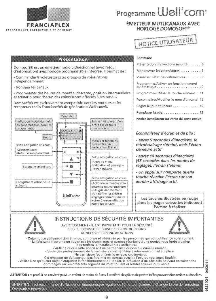 Notice utilisateur domosoft Well Com