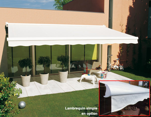 Store banne de terrasse de Franciaflex avec lambrequin