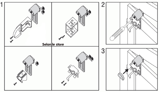 Fixation de store sans percage