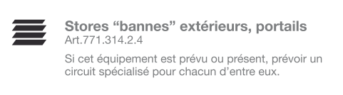 Store banne et portail, tirer une circuit spécialisé, une ligne à part