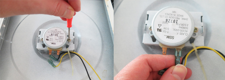 Branchement et cablage moteur de micro onde