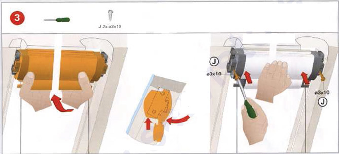 Montage et fixation de l'enrouleur roto