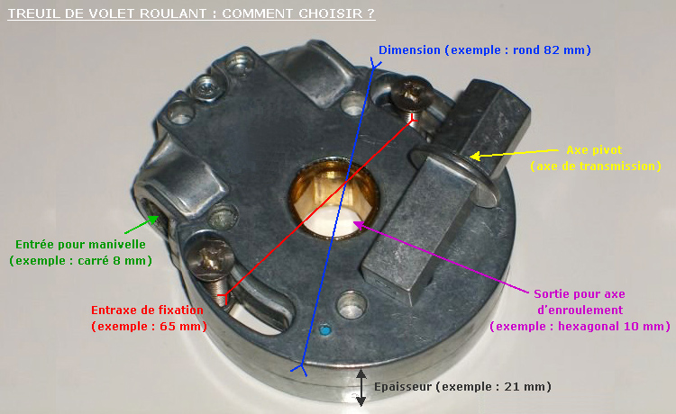 Manivelle Engrenage vis sans fin L ou R 6:1 à partir de volet roulant manivelle extérieur boîte de vitesses