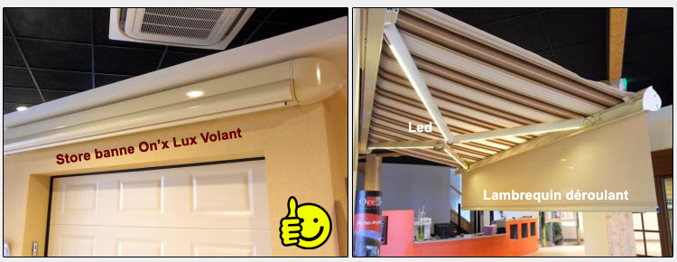 Store Marquises Onx Lux Volant (avec Led et lambrequin déroulant)