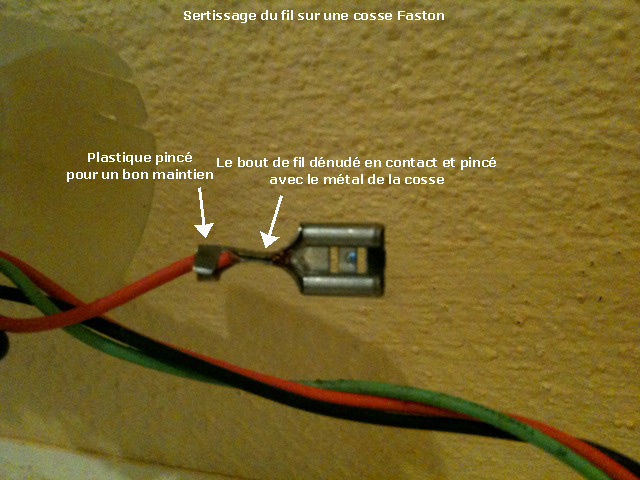 Cosse FAston male femelle bricolé