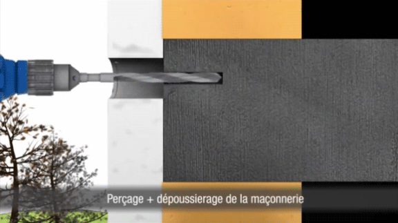 Percage mur avec isolation extérieur polystyrène