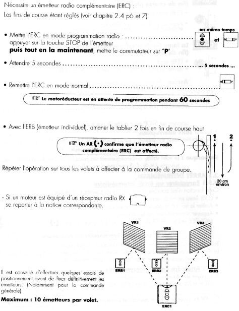 programmer tlcommande complementaire