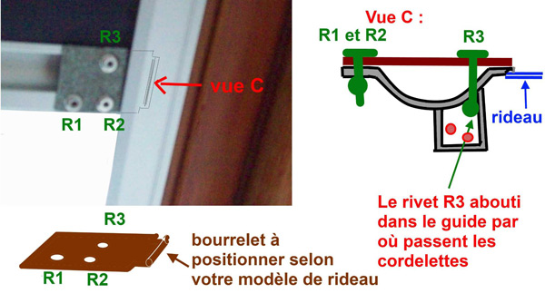 Barre de manoeuvre, de tirage de store velux dkl occultant à toile