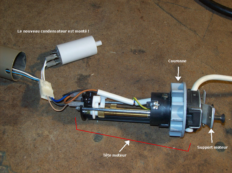 Dmonter condensateur de motorisation