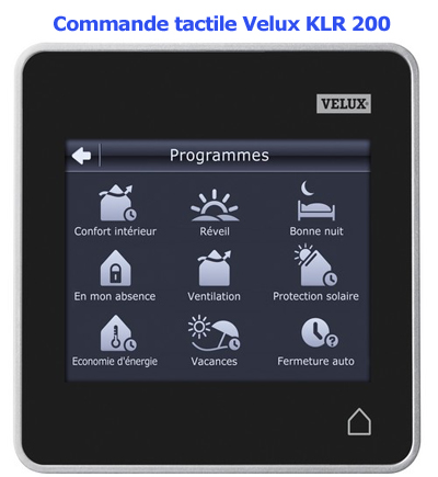clavier tactile télécommande KLR 200 Velux