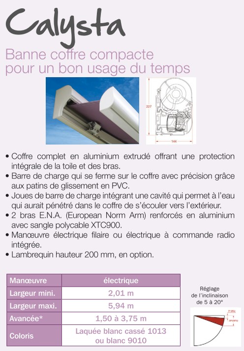 Store banne extérieur Calysta de Soliso