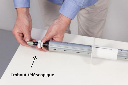 Embout télescopique de volet roulant